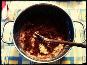 7. Añadir el cacao - aggiungere il cioccolato
